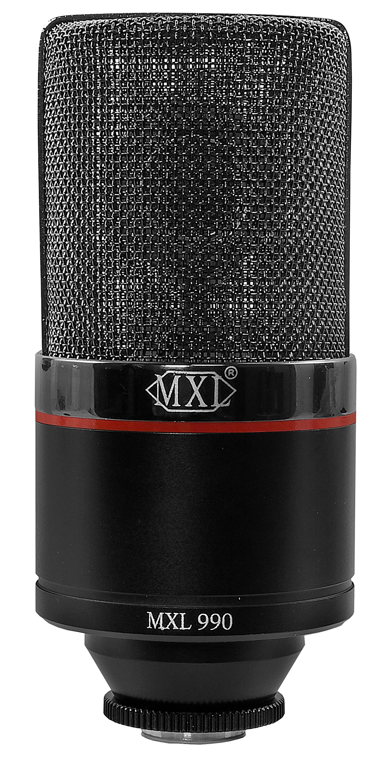 MXL 990 Condenser Microphone for Podcasting, Singing, Home Studio Recording, Gaming & Streaming | Red LED Lights | XLR | Large D